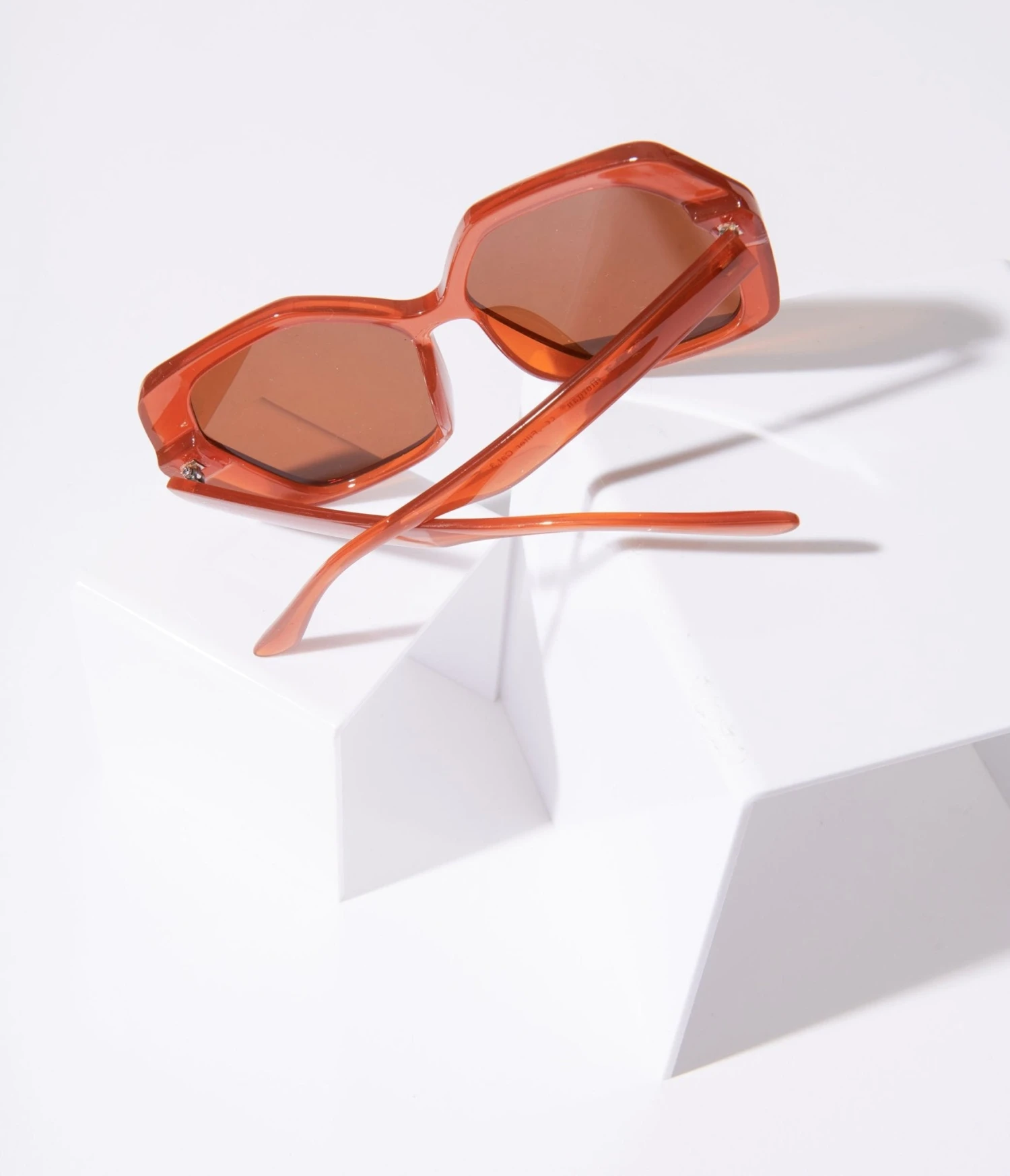 Rust & Brown Tint Geometric Sunglasses 3 Rust & Brown Tint Geometric Sunglasses - Image 3