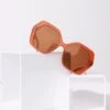 Rust & Brown Tint Geometric Sunglasses