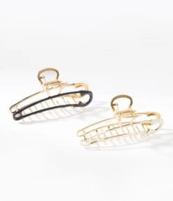 Safety Pin Cutout Hair Claw Set -New Dress Store safety pin cutout hair claw set 879690