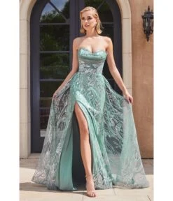 Cinderella Divine Sage Glitter Printed Strapless Mermaid Evening Gown 5 Cinderella Divine Sage Glitter Printed Strapless Mermaid Evening Gown -New Dress Store sage glitter printed strapless mermaid evening gown 484321