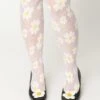 Sheer White Daisy Tights
