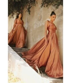 Cinderella Divine Sienna Flowy Satin A-Line Bridesmaid Gown 5 Cinderella Divine Sienna Flowy Satin A-Line Bridesmaid Gown -New Dress Store sienna flowy satin a line bridesmaid gown 722018
