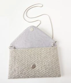 Silver Beaded Evening Envelope Clutch -New Dress Store silver beaded evening envelope clutch 736041