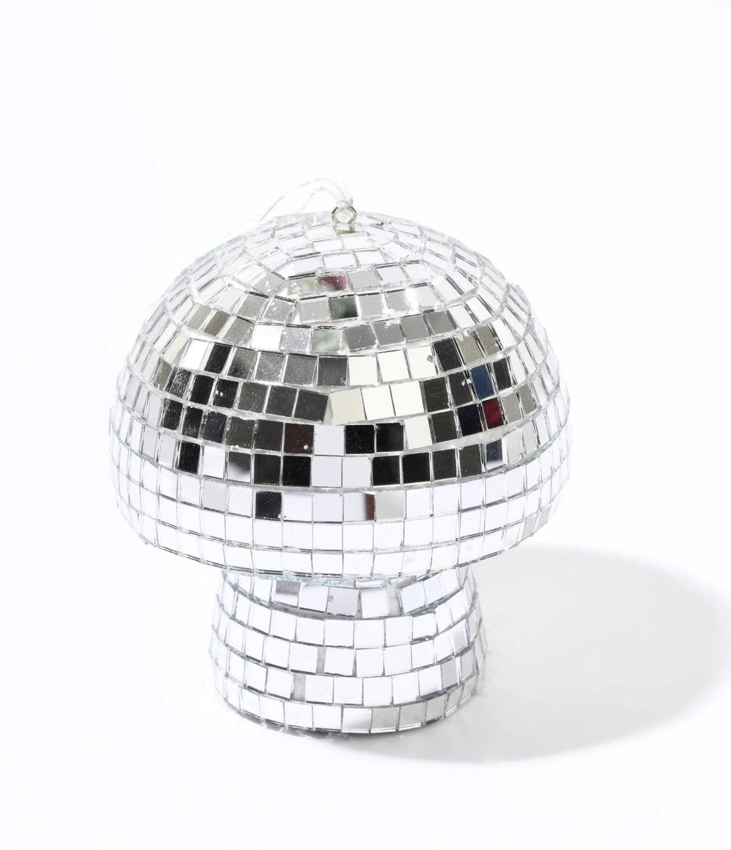 Silver Disco Mushroom Mirror Glass Ornament 3 Silver Disco Mushroom Mirror Glass Ornament - Image 3