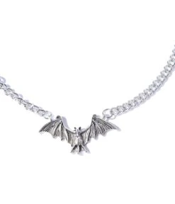 Silver Gothic Bat Necklace -New Dress Store silver gothic bat necklace 624164