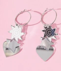 Silver Mirror Acrylic Magic Hoop Earrings 5 Silver Mirror Acrylic Magic Hoop Earrings -New Dress Store silver mirror acrylic magic hoop earrings 204794