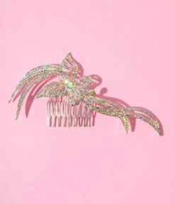 Silver & Rainbow Rhinestone Butterfly Tiara Hair Comb -New Dress Store silver rainbow rhinestone butterfly tiara hair comb 443071