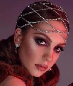 Silver Rhinestone Cutout Cap