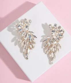 Silver Rhinestone Earrings -New Dress Store silver rhinestone earrings 930484