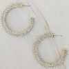 Silver Rhinestone Hoop Earrings
