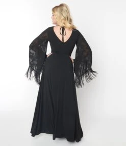 Smak Parlour Black Floral Fringe Sleeve Maxi Dress -New Dress Store smak parlour black floral fringe sleeve maxi dress 343685