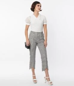 Smak Parlour Black & White Gingham High Rise Capri -New Dress Store smak parlour black white gingham high rise capri 220069