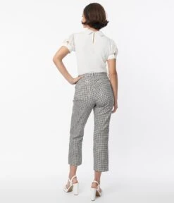 Smak Parlour Black & White Gingham High Rise Capri -New Dress Store smak parlour black white gingham high rise capri 889544