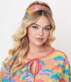 Smak Parlour Happy Groovy Rainbows Long Hair Scarf