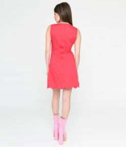 Smak Parlour Hot & Light Pink Stripe Scallop Mini Dress -New Dress Store smak parlour hot light pink stripe scallop mini dress 294235