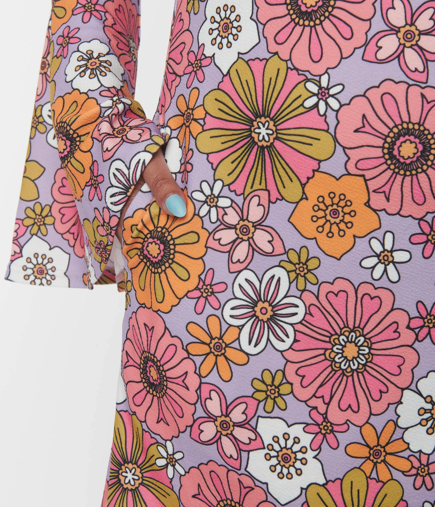 Smak Parlour Lavender Retro Blooms Mini Dress 2 Smak Parlour Lavender Retro Blooms Mini Dress - Image 2