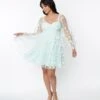 Smak Parlour Mint Tulle & Daisy Babydoll Dress