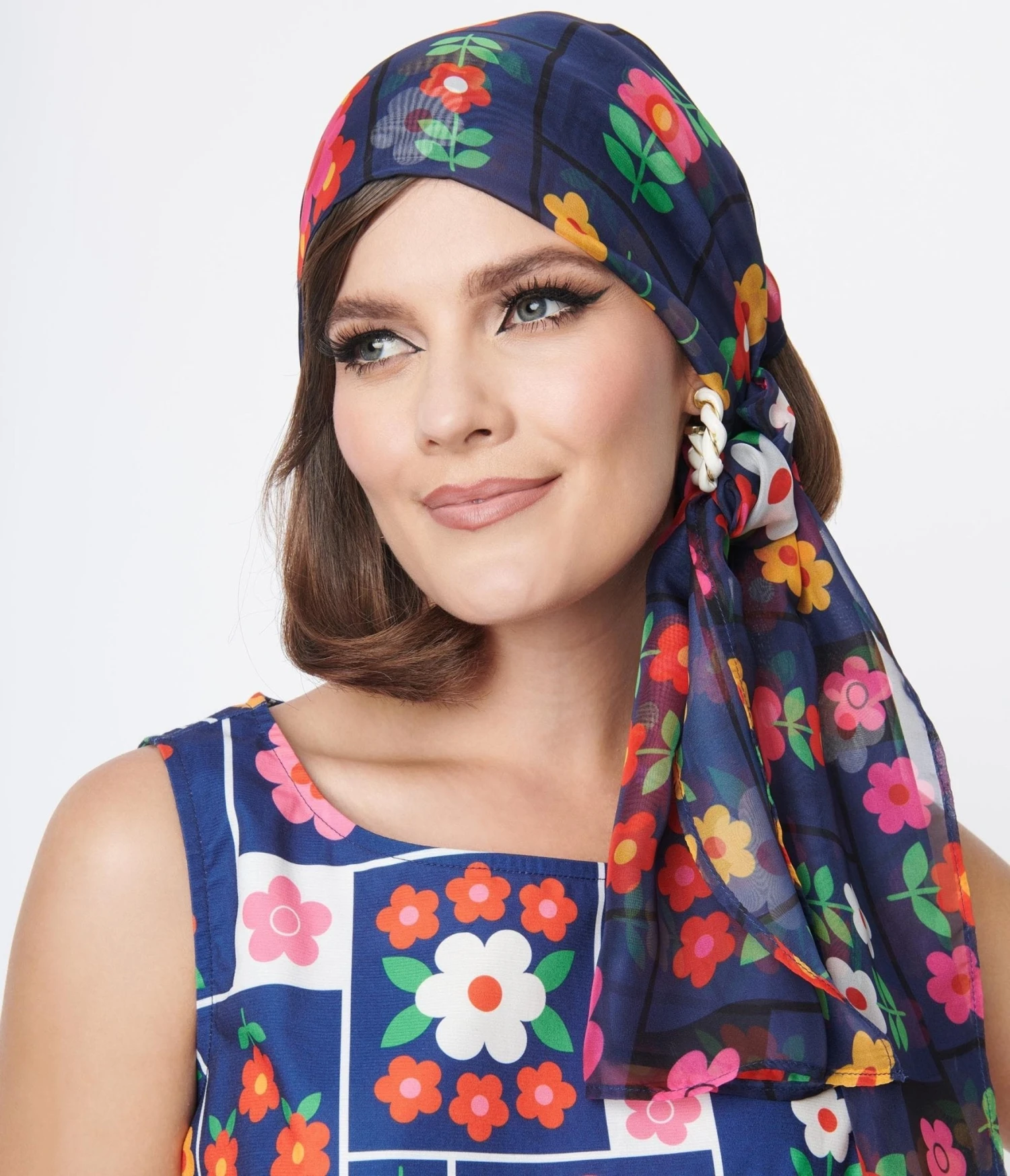 Smak Parlour Navy & Floral Wallpaper Long Hair Scarf 2 Smak Parlour Navy & Floral Wallpaper Long Hair Scarf - Image 2