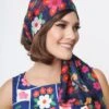 Smak Parlour Navy & Floral Wallpaper Long Hair Scarf