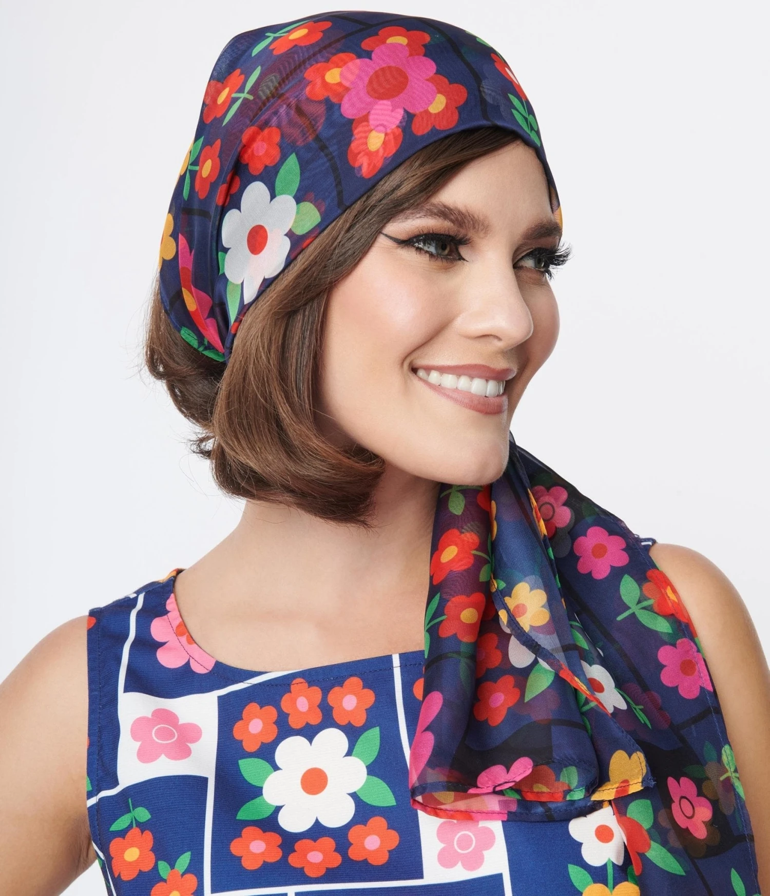 Smak Parlour Navy & Floral Wallpaper Long Hair Scarf 1 Smak Parlour Navy & Floral Wallpaper Long Hair Scarf