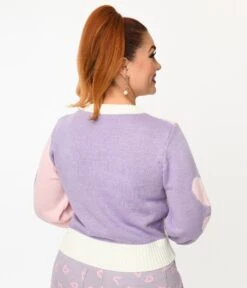 Smak Parlour Pink & Lavender Hearts Cardigan -New Dress Store smak parlour pink lavender hearts cardigan 874228