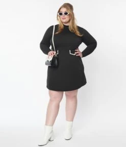 Smak Parlour Plus Size Black Mock Turtleneck Fit & Flare Dress -New Dress Store smak parlour plus size black mock turtleneck fit flare dress 546443