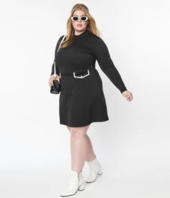 Smak Parlour Plus Size Black Mock Turtleneck Fit & Flare Dress -New Dress Store smak parlour plus size black mock turtleneck fit flare dress 866428
