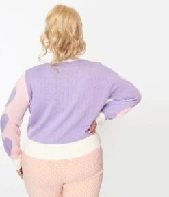 Smak Parlour Plus Size Pink & Lavender Hearts Cardigan -New Dress Store smak parlour plus size pink lavender hearts cardigan 377414