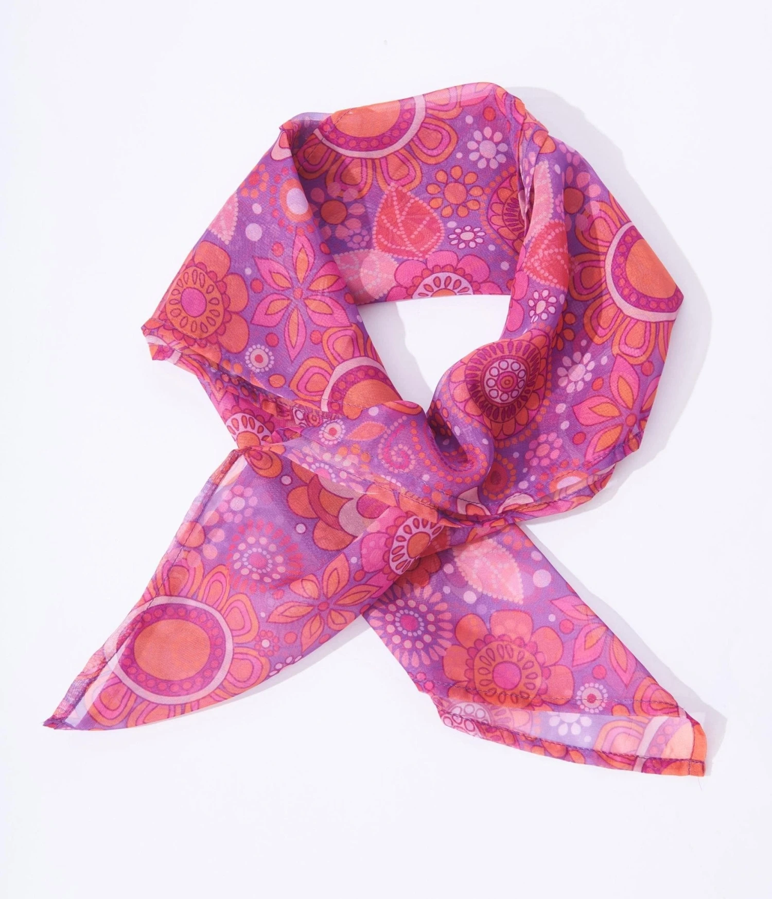 Smak Parlour Purple Groovy Flower Dot Hair Scarf 1 Smak Parlour Purple Groovy Flower Dot Hair Scarf