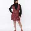 Smak Parlour Red Plaid Pinafore Skirt