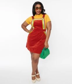 Smak Parlour Rust & Multicolor Striped Corduroy Pinafore Skirt 9 Smak Parlour Rust & Multicolor Striped Corduroy Pinafore Skirt -New Dress Store smak parlour rust multicolor striped corduroy pinafore skirt 182763