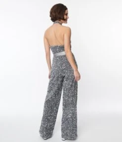 Smak Parlour Silver Sequin Glamour Goddess Jumpsuit -New Dress Store smak parlour silver sequin glamour goddess jumpsuit 307814