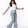 Smak Parlour Teal Groovy Mushrooms Find Your Flare Pants