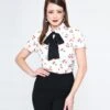 Smak Parlour White & Cherries Power Play Blouse