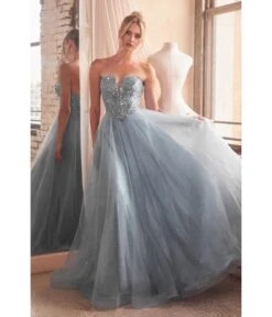 Cinderella Divine Smoky Blue Glitter Bodice & Tulle Prom Ball Gown -New Dress Store smoky blue glitter bodice tulle prom ball gown 626240