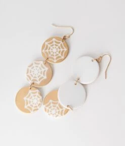 Spider Web Disc Drop Earrings -New Dress Store spider web disc drop earrings 215301