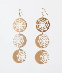 Spider Web Disc Drop Earrings