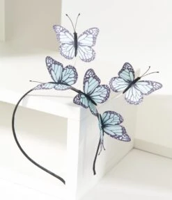 Teal & Black Butterfly Headband 8 Teal & Black Butterfly Headband -New Dress Store teal black butterfly headband 161518