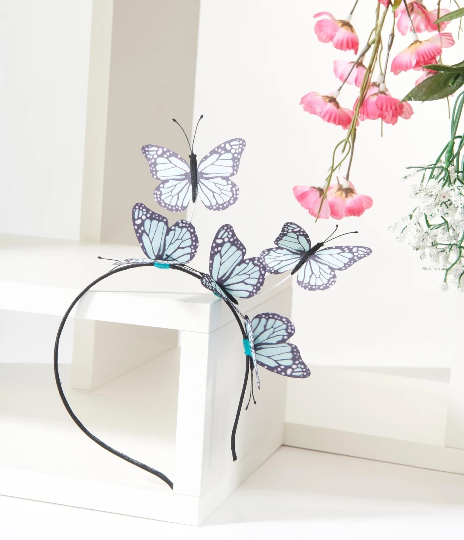 Teal & Black Butterfly Headband 2 Teal & Black Butterfly Headband - Image 2