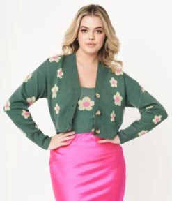 Teal Green & Mint Daisy Cardigan -New Dress Store teal green mint daisy cardigan 290005