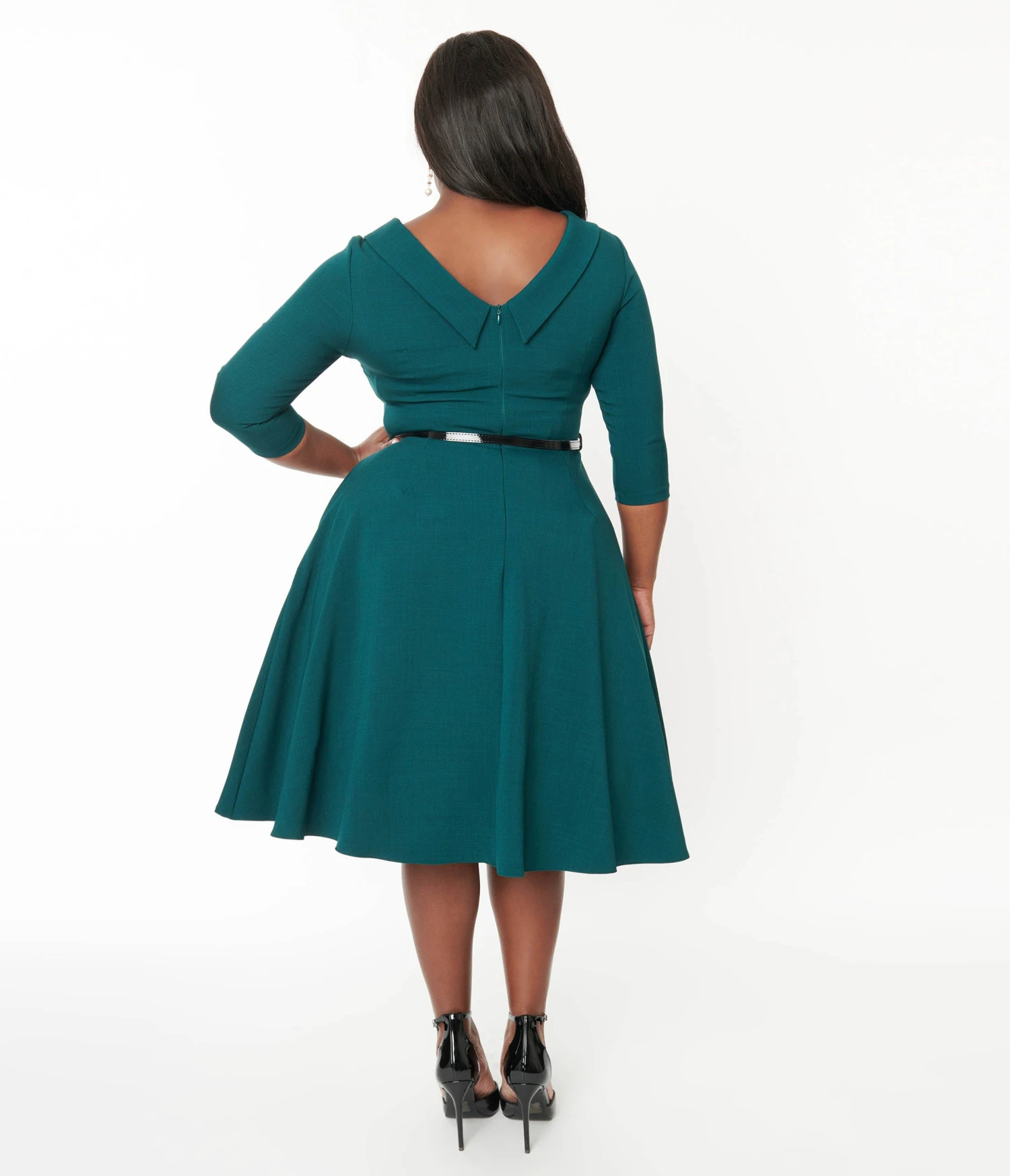 The Pretty Dress Company Forest Green Grace Fit & Flare Dress 3 The Pretty Dress Company Forest Green Grace Fit & Flare Dress - Image 3