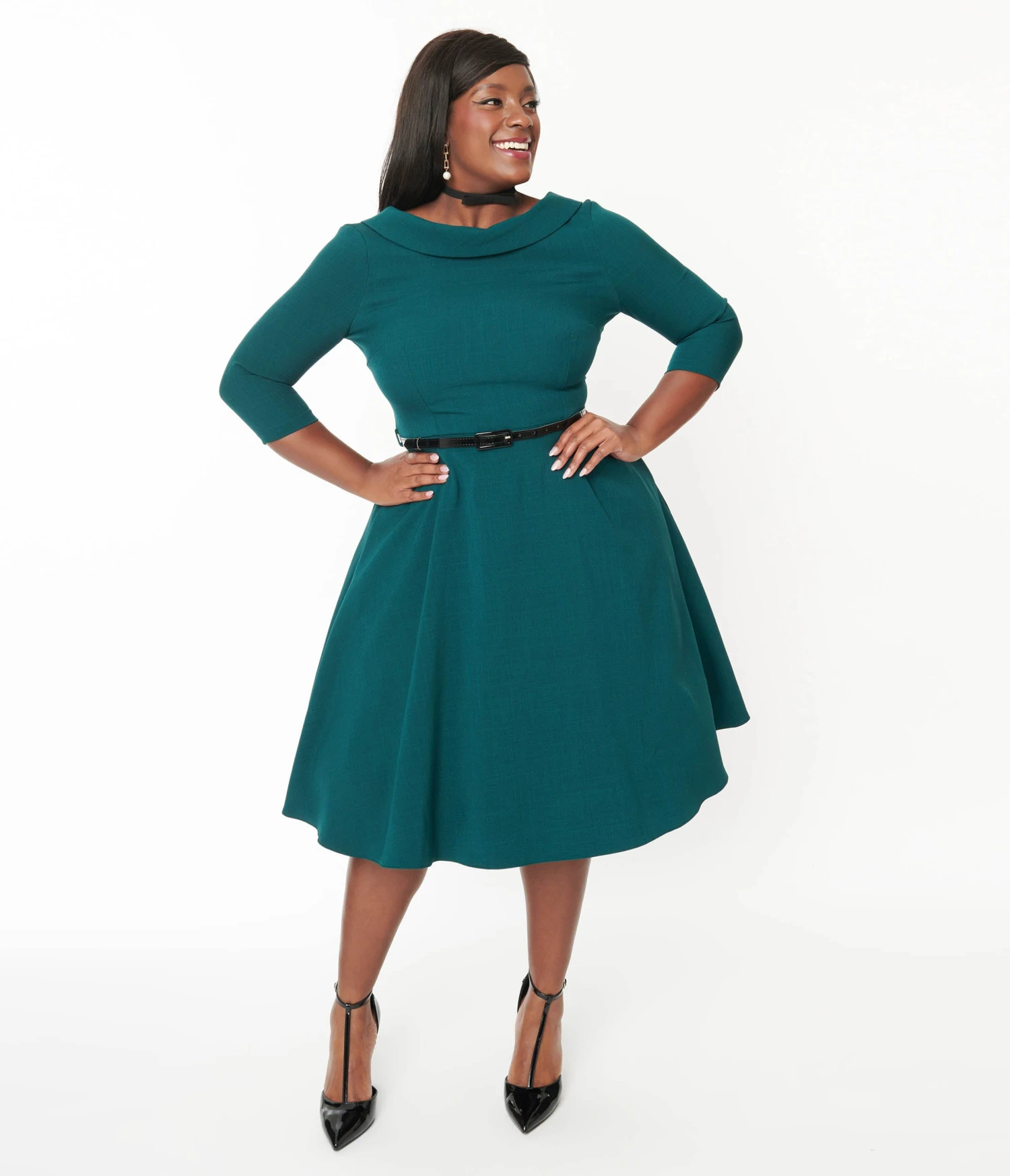 The Pretty Dress Company Forest Green Grace Fit & Flare Dress 2 The Pretty Dress Company Forest Green Grace Fit & Flare Dress - Image 2