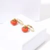 Tomato Huggie Drop Earrings