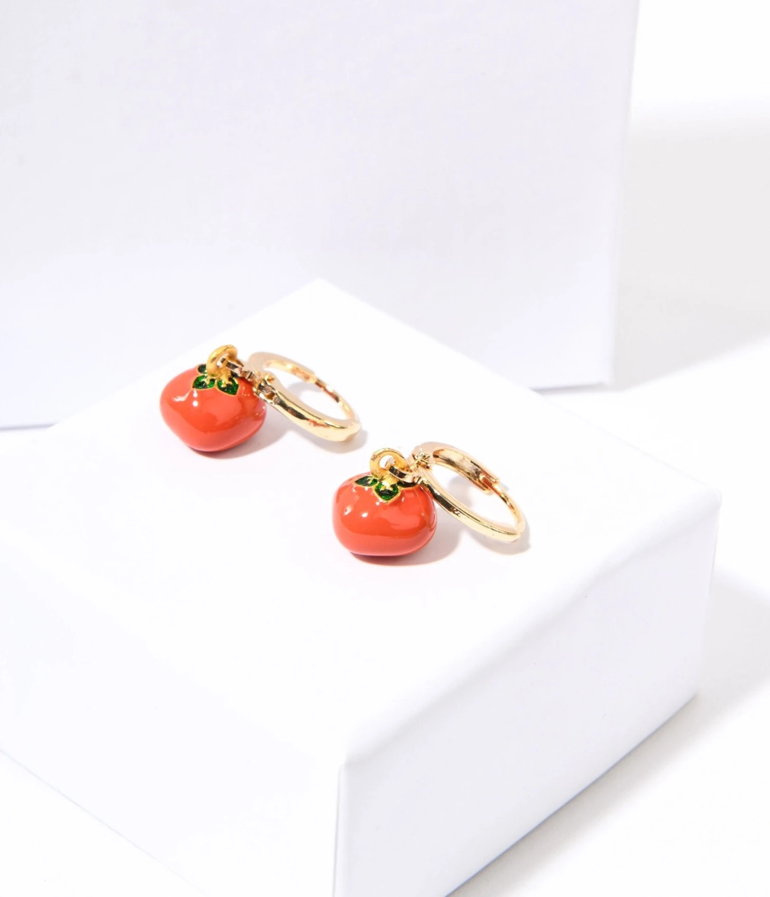 Tomato Huggie Drop Earrings 1 Tomato Huggie Drop Earrings