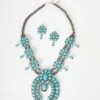 Turquoise Western Statement Necklace & Earrings Set