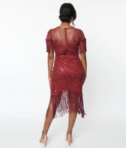 Unique Vintage 1920s Burgundy Beaded Nadine Flapper Dress -New Dress Store unique vintage 1920s burgundy beaded nadine flapper dress 264763