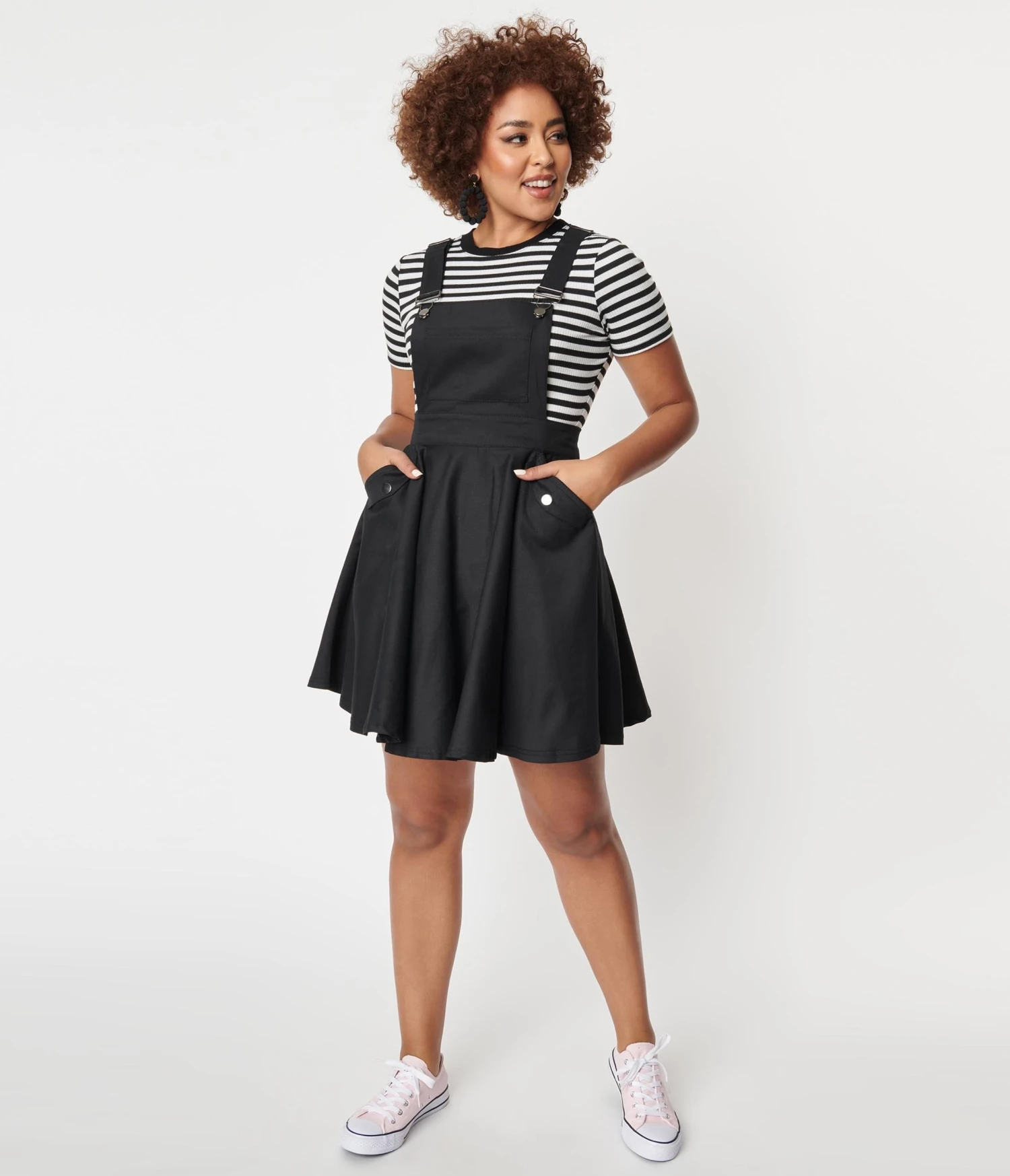 Unique Vintage 1950s Black Denim Brionne Pinafore Skirt 4 Unique Vintage 1950s Black Denim Brionne Pinafore Skirt - Image 4