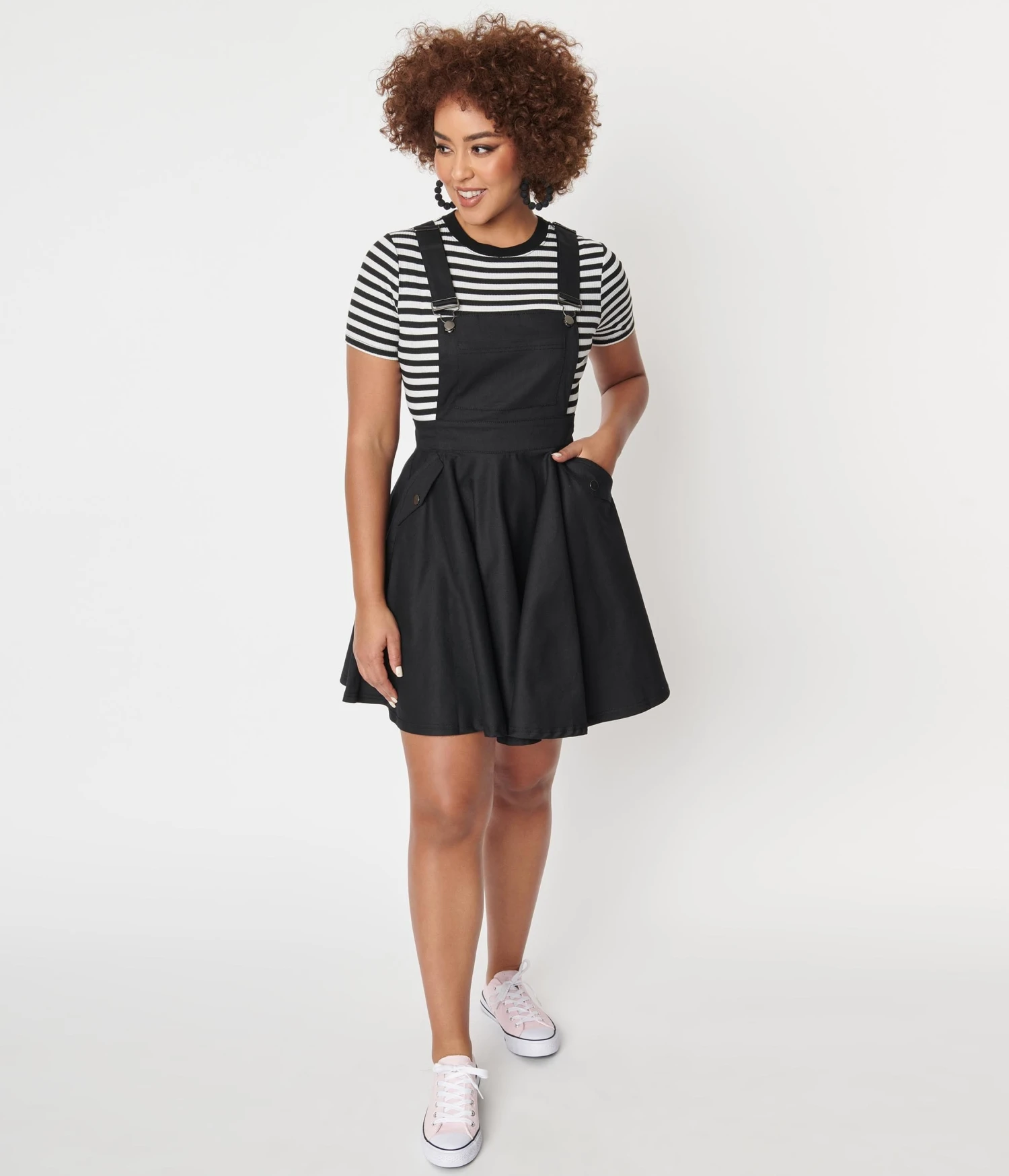 Unique Vintage 1950s Black Denim Brionne Pinafore Skirt 5 Unique Vintage 1950s Black Denim Brionne Pinafore Skirt - Image 5