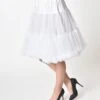 Unique Vintage 1950s White Retro Style Ruffled Petticoat Crinoline