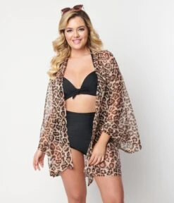 Unique Vintage 1970s Brown Leopard Coverup -New Dress Store unique vintage 1970s brown leopard coverup 740925